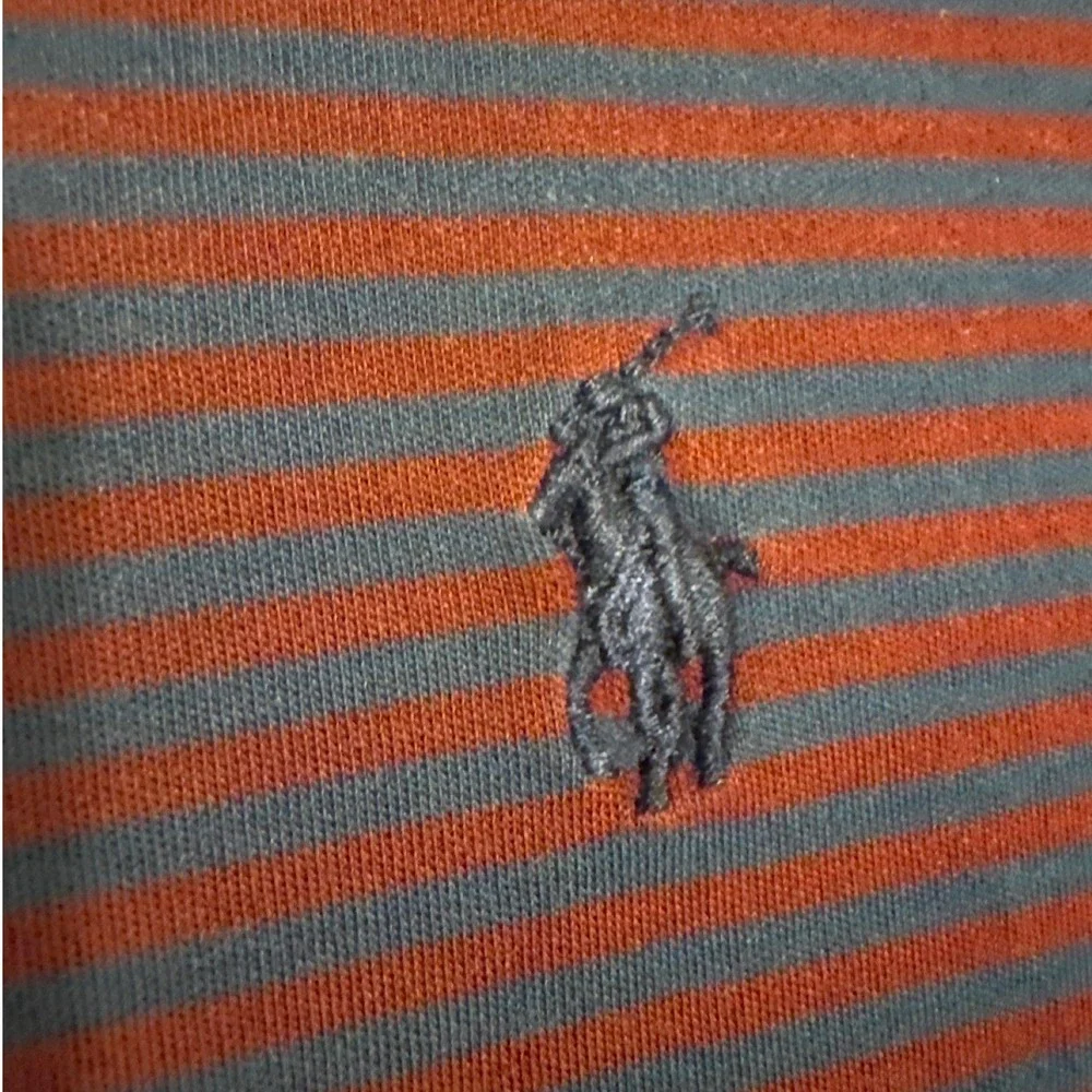 Polo Ralph Lauren Polo Shirt Mens 2XLT Burgundy Navy Blue Striped Performance